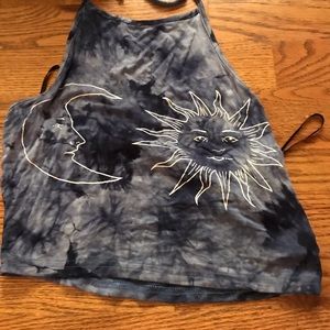 Light and Dark blue cozy crop top